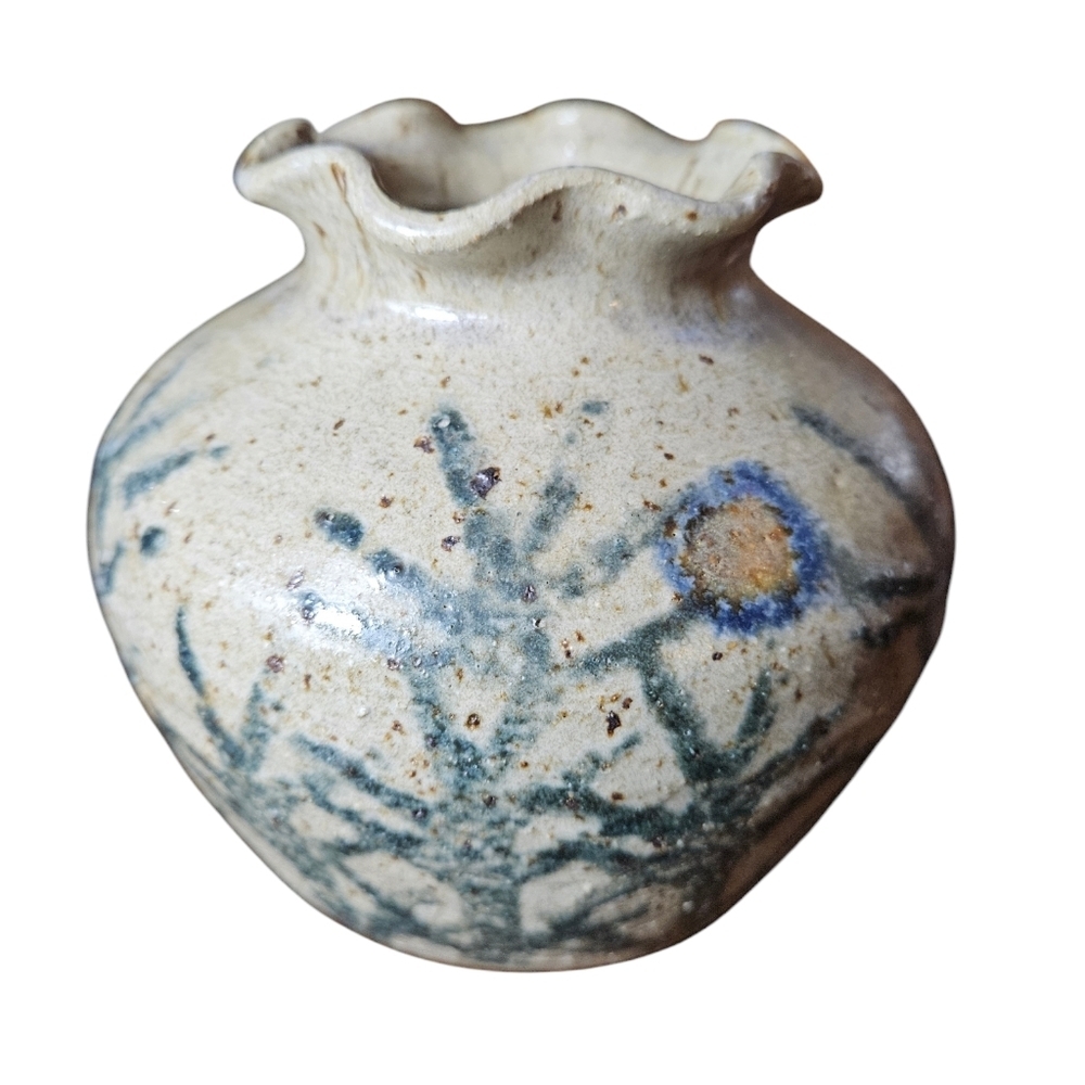 Vintage hand thrown studio art pottery stamped on the bottom.